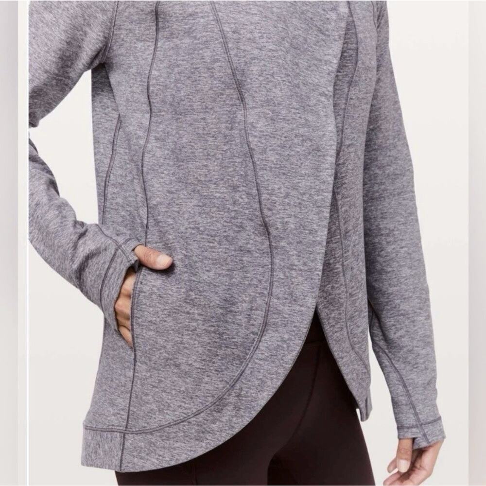 Lululemon Rulu Rally Wrap Jacket 8 Heathered Graphite Purple mock neck crossover